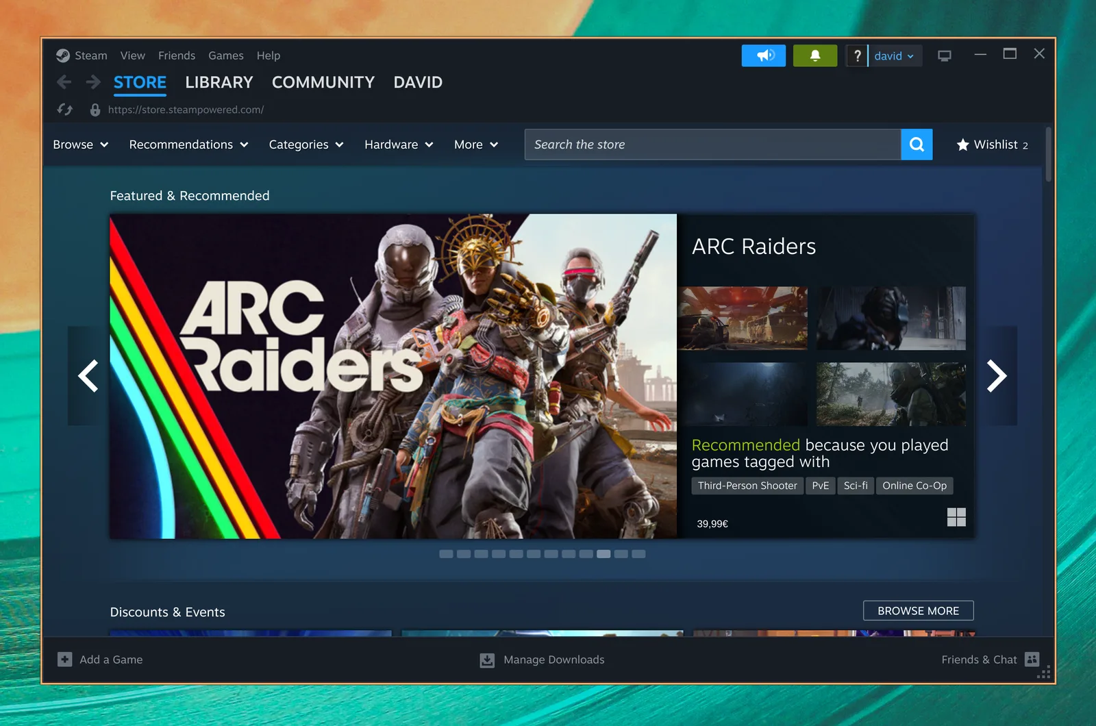Steam running on an Omarchy desktop