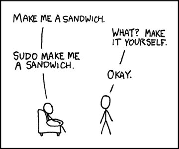 The classic XKCD sudo sandwich comic